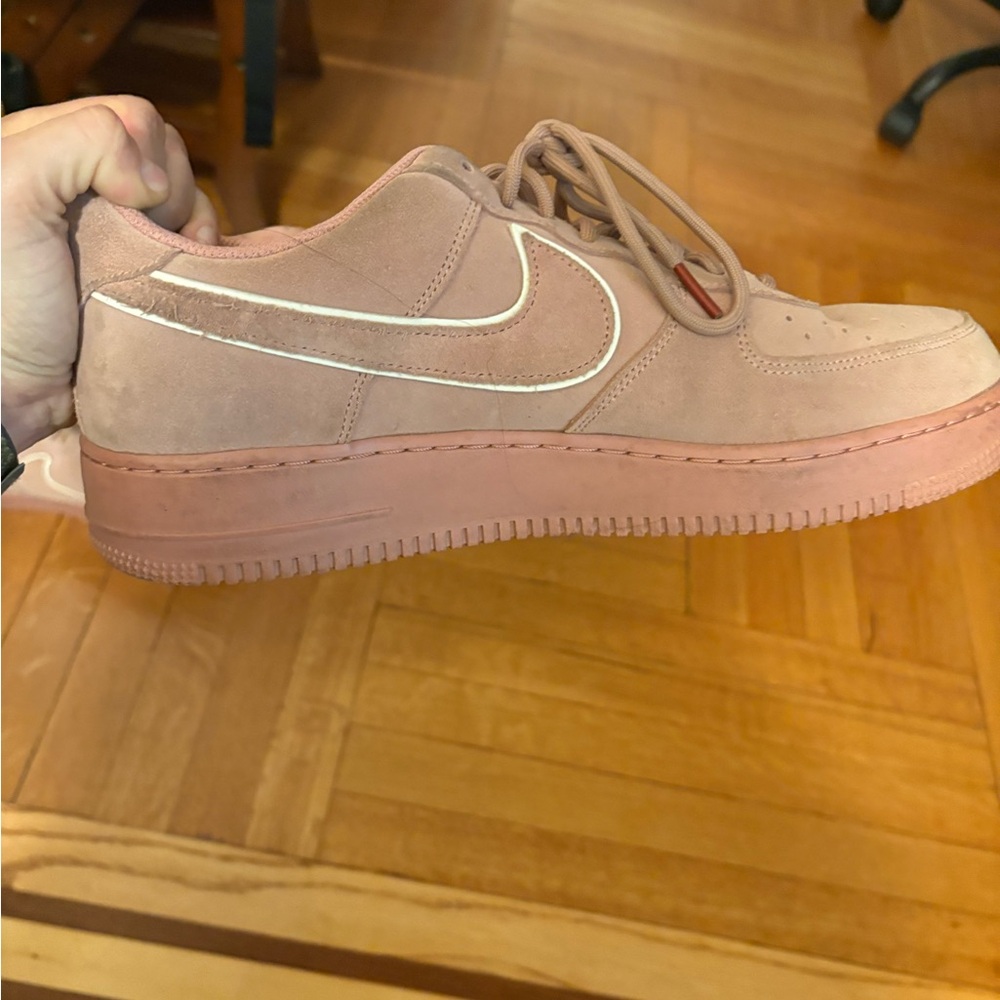 Nike Pink Air Force 1 Sneakers Suede
